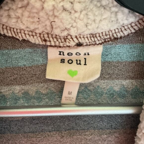 Neon Soul Size M Southwestern Sherpa-Lined Jacket – Cozy & Bold - Picture 2 of 6